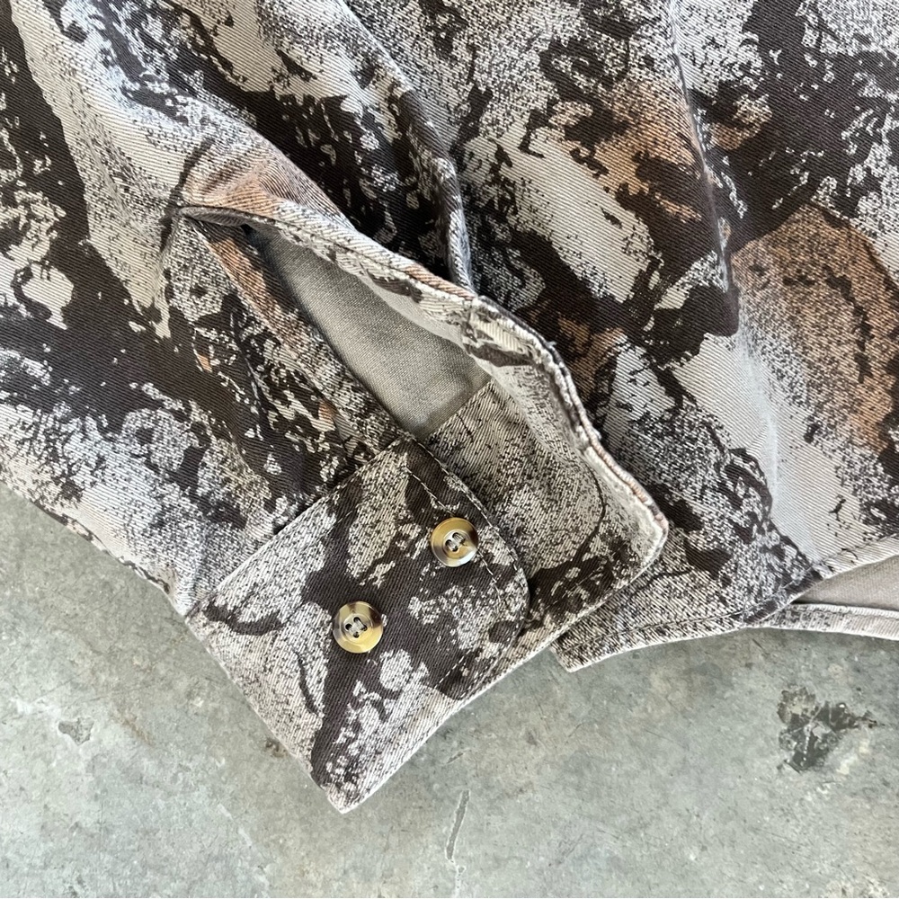 Natural wear gecko camo snake print cotton brushed flannel shirt M iguana - Picture 5 of 10